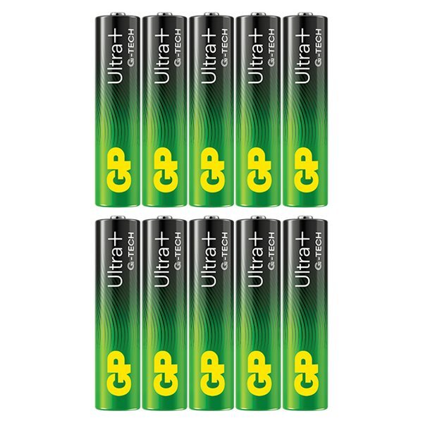 GP Ultra Plus Alkaline  AAA-batteri 10-pak